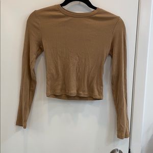 Aritzia Tan ribbed long sleeve NEVER WORN